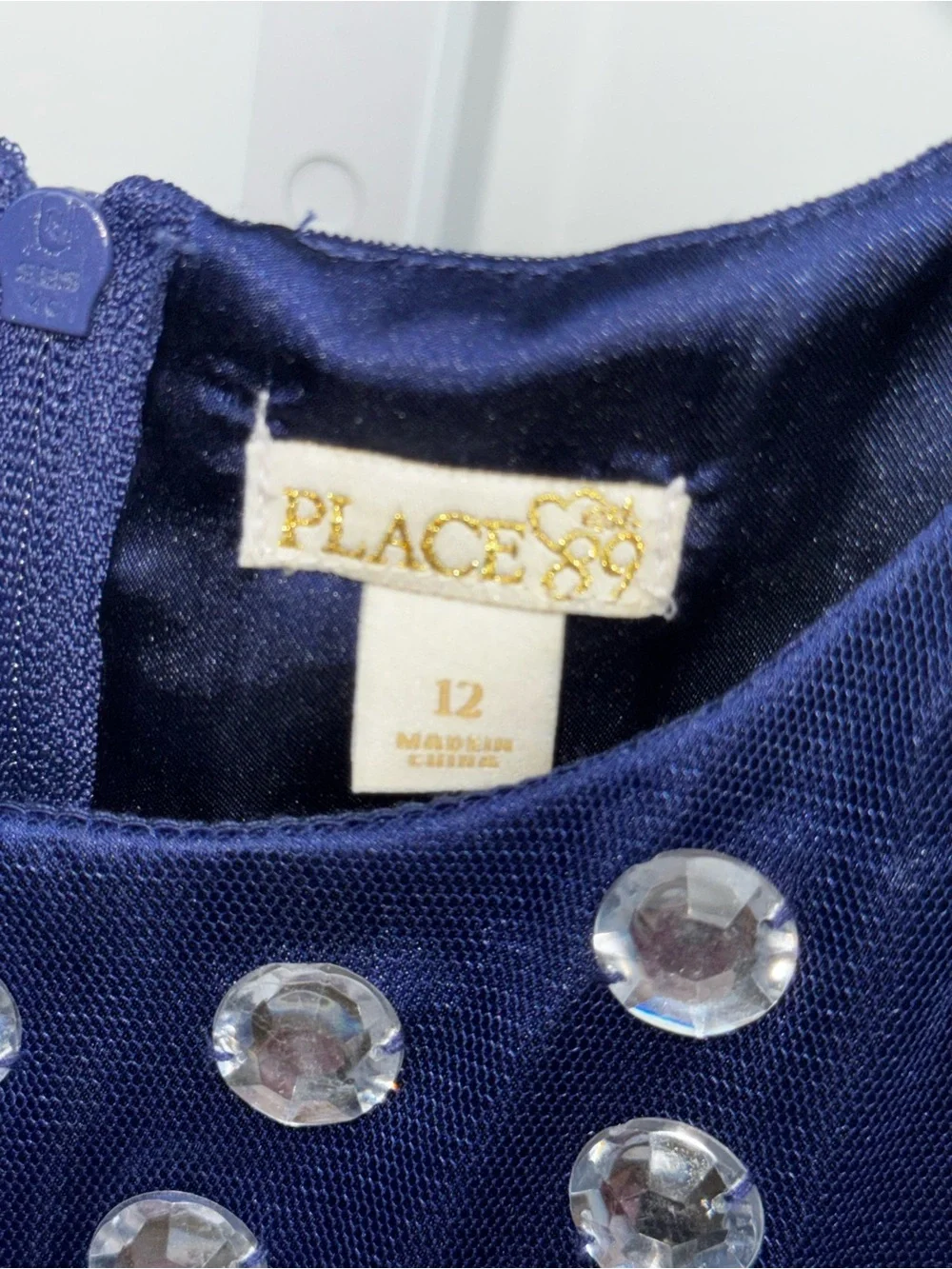 The Children's Place Blue Velvet Jewel Tulle Dress